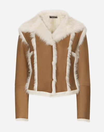 Dolce & Gabbana Seam-detail Lambskin Jacket In Neutrals
