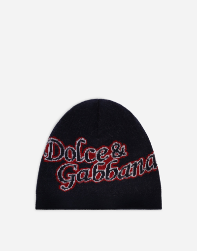 Dolce & Gabbana Knit Hat With Jacquard Logo