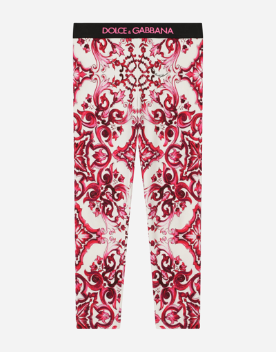 Dolce & Gabbana Majolica-print Interlock Leggings