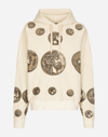 DOLCE & GABBANA COIN PRINT INSIDE-OUT JERSEY HOODIE