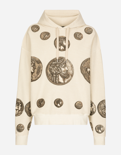 Dolce & Gabbana Coin Print Inside-out Jersey Hoodie