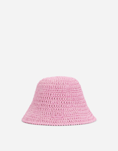 Dolce & Gabbana Kids' Embroidered-logo Knit Hat In Pink