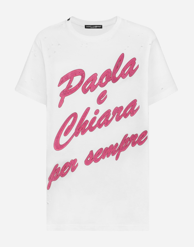 Dolce & Gabbana "paola E Chiara Per Sempre" T-shirt In Black