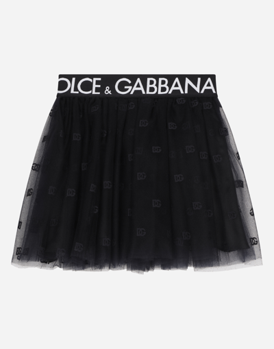 Dolce & Gabbana Multi-layered Tulle Miniskirt With Branded Elastic