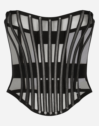Dolce & Gabbana X Kim Corset Top In Nero