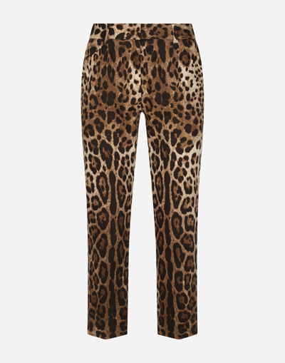 Dolce & Gabbana Leopard-print Drill Trousers