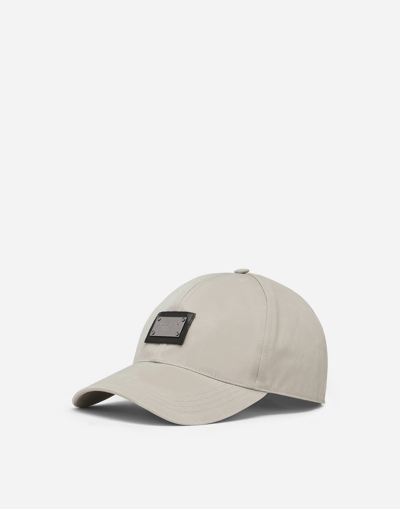 Dolce & Gabbana Cotton Gabardine Baseball Cap In Green