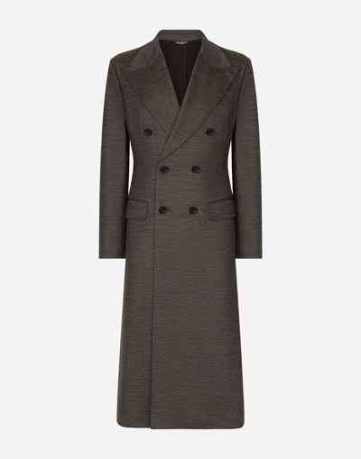 Dolce & Gabbana Double-breasted Technical Wool Jersey Coat