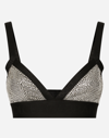 DOLCE & GABBANA KIM DOLCE&GABBANA TRIANGLE BRA WITH FUSIBLE RHINESTONES