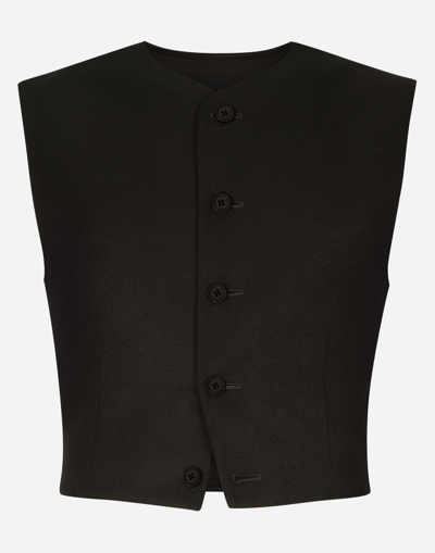 Dolce & Gabbana Full Milano Jersey And Wool Gabardine Vest