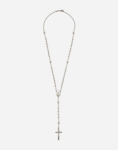 Dolce & Gabbana Rosary Necklace In Metallic