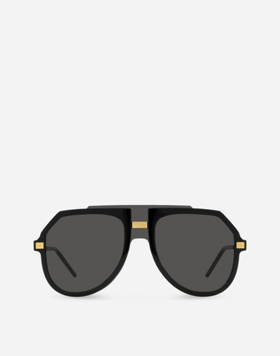 Dolce & Gabbana Lusso Sartoriale Pilot-frame Sunglasses In Black