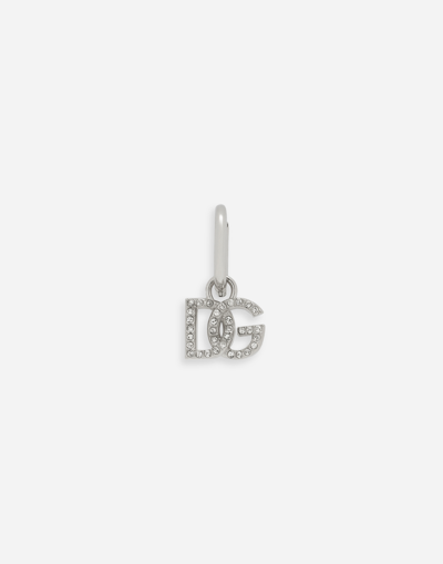 Dolce & Gabbana Single Earring With Dg Logo In Silver Palladium