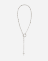DOLCE & GABBANA ROSARY NECKLACE WITH CHAIN DETAILING
