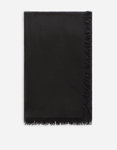 Dolce & Gabbana 120x120 Wool Silk Cashmere Yoke In Black
