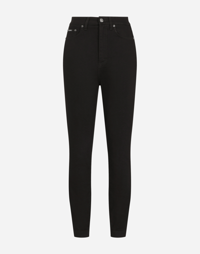 Dolce & Gabbana Stretch Denim Grace Jeans In Black