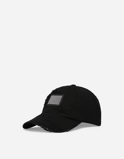 Dolce & Gabbana Logo-plaque Baseball Cap In Black