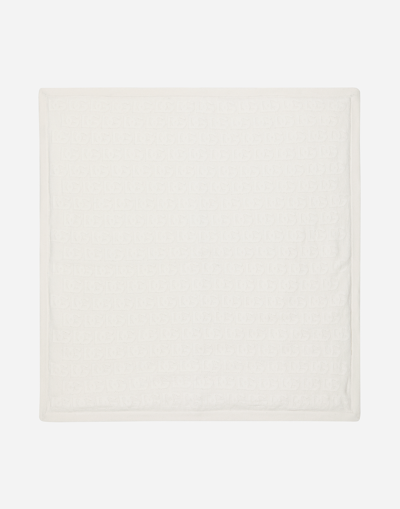 Dolce & Gabbana Babies' Knit Blanket With Jacquard Logo In White