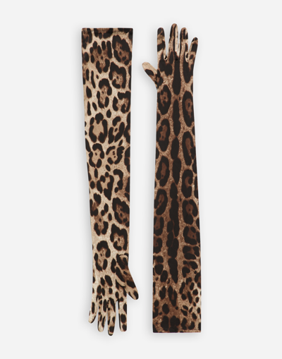 Dolce & Gabbana Silk Long Gloves In Multi