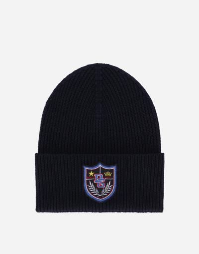 Dolce & Gabbana Knit Hat With Crest Patch