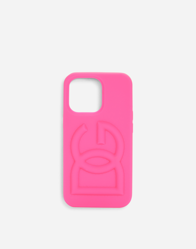 Dolce & Gabbana Branded Rubber Iphone 13 Pro Cover In Pink