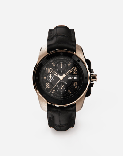 Dolce & Gabbana Ds5 Watch In Red Gold And Steel With Pvd Coating In Black