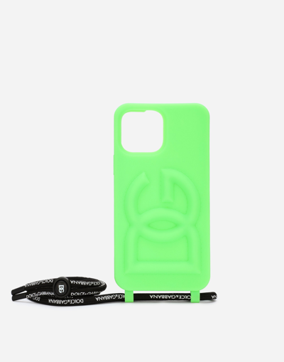 Dolce & Gabbana Logo-embossed Iphone 14 Case In Green