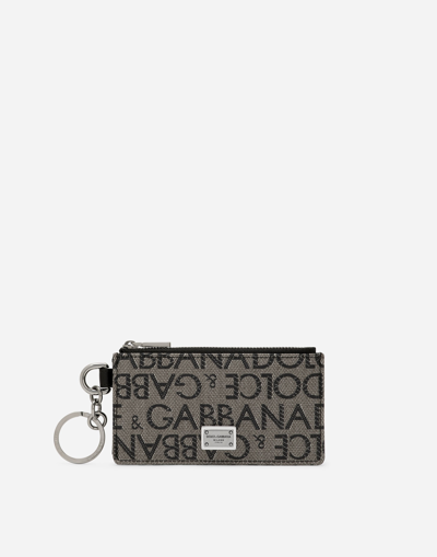 Dolce & Gabbana Jacquard Card Holder In Multi