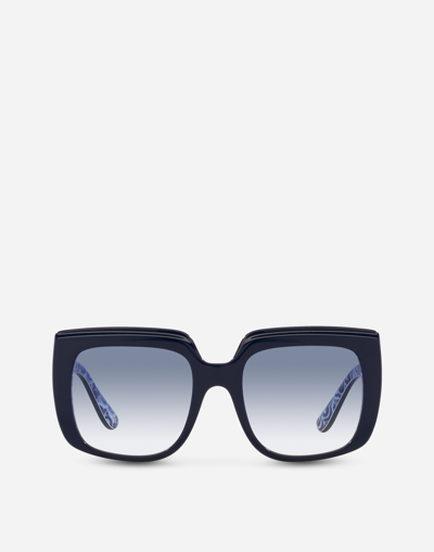 Dolce & Gabbana New Print Sunglasses In Blue