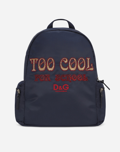 Dolce & Gabbana Nylon Backpack In Blue