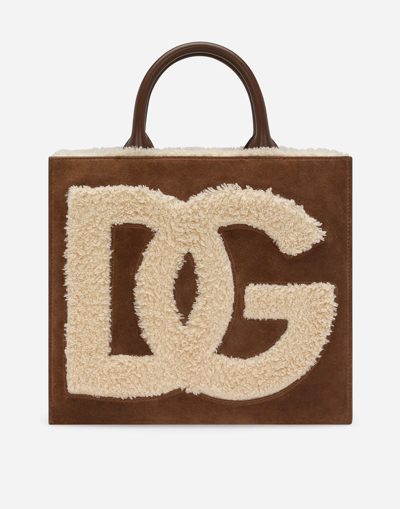 Dolce & Gabbana Small Dg Daily Shopper In Brown