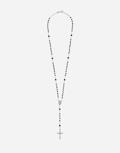 Dolce & Gabbana Kim Dolce&gabbana Long Rosary Necklace In Black