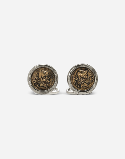 Dolce & Gabbana Cufflinks With Coins In Grey