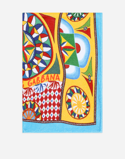 Dolce & Gabbana Babies' Sicilian Carretto-print Beach Towel In Multicolour