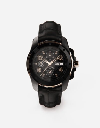 Dolce & Gabbana Ds5 Watch In Red Gold And Steel With Pvd Coating In Black
