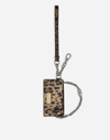 DOLCE & GABBANA DAUPHINE CALFSKIN CARD HOLDER WITH LEOPARD PRINT