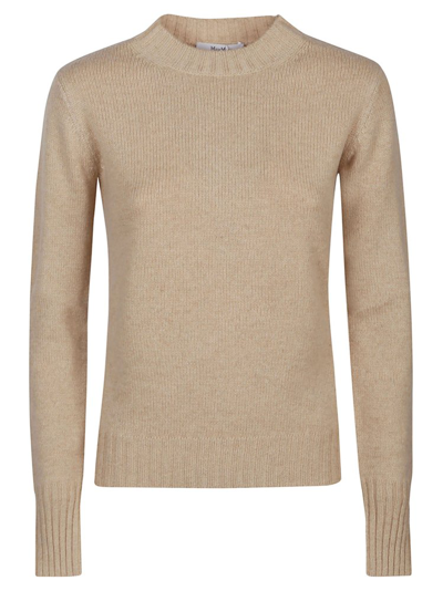 Max Mara Roundneck Knit Sweater In Brown
