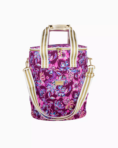 Lilly Pulitzer Wine Carrier In Amarena Cherry Tropical With A Twist