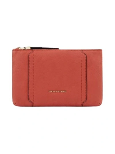 Piquadro Red Leather Clutch Bag