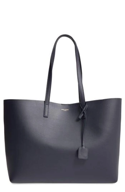Saint Laurent Shopping Leather Tote In Grey