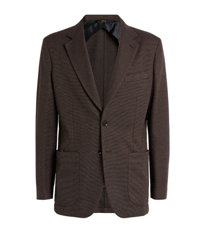 Brioni Wool-silk Single-breasted Blazer In Blue