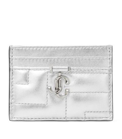 Jimmy Choo Quilted Leather Umika Card Holder In Silver