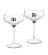 DOLCE & GABBANA SET OF 2 DG MILLENNIALS LOGO MARTINI GLASSES