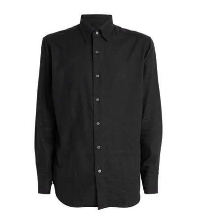 Brioni Cotton-cashmere Shirt In Negro