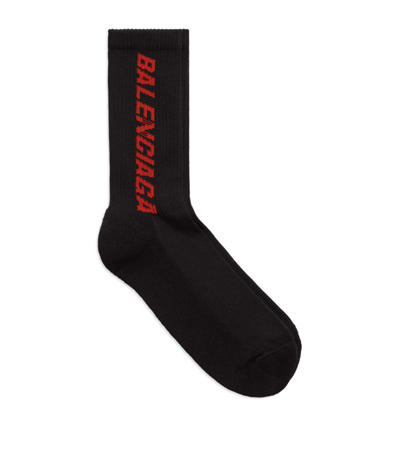 Balenciaga Logo Socks In Black