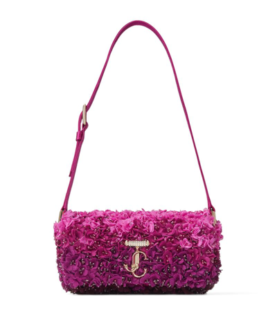 Jimmy Choo Flower-embellished Avenue Shoulder Bag In Pink