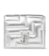 Jimmy Choo Leather Hanne Wallet In Silver/silver