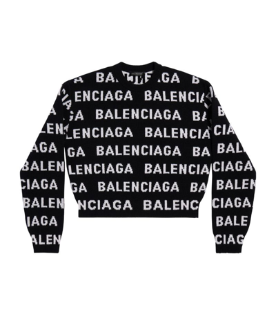Balenciaga Wool Logo Sweater In Black