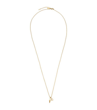 Jimmy Choo Diamond Chain Logo标牌项链 In Gold