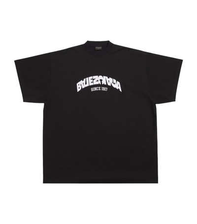 Balenciaga Logo-print Cotton T-shirt In Schwarz